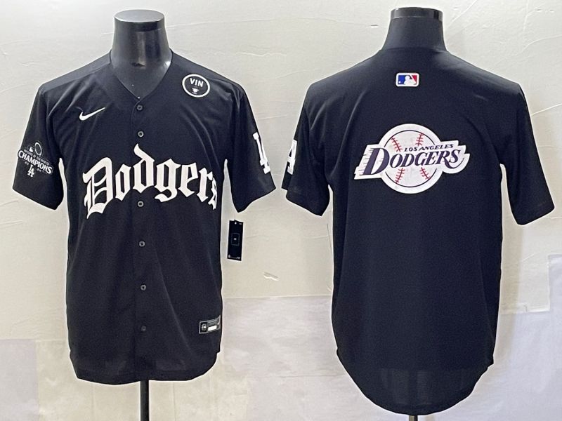 Men 2025 Los Angeles Dodgers Blank Black Seventh generation Joint Name Nike MLB Jersey style 38